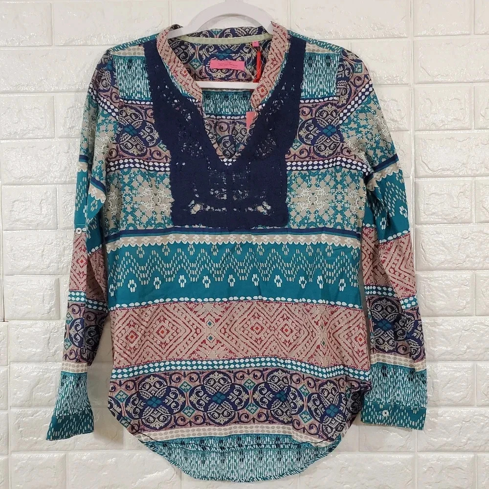 5 for $25|NWT Van Den Bergh chic Boho top.Size M